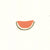A close-up view of the watermelon design, printed on recycled, natural paper, with flecks visible in the paper surface.